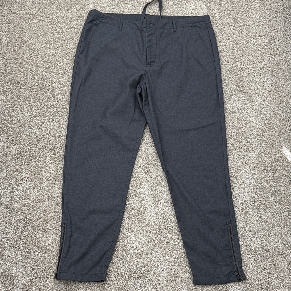 A/X Armani Exchange Men's Charcoal Zip-Hem Dress Pants